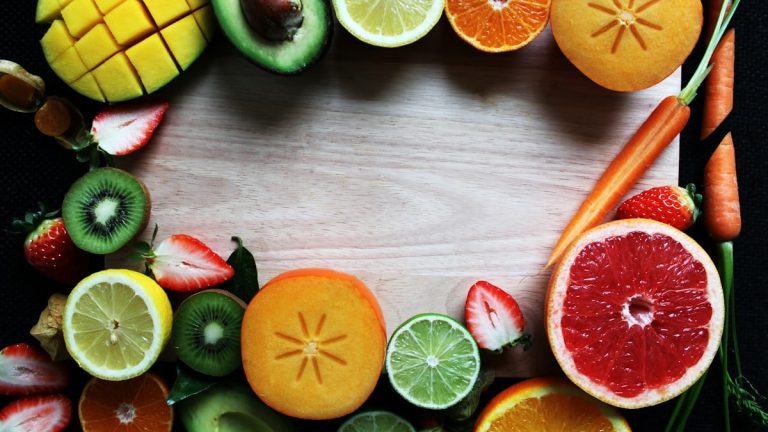 slices of fruits and vegetables